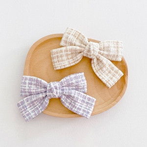 Girl Hair Clip Bow Plaid (GHP9281)